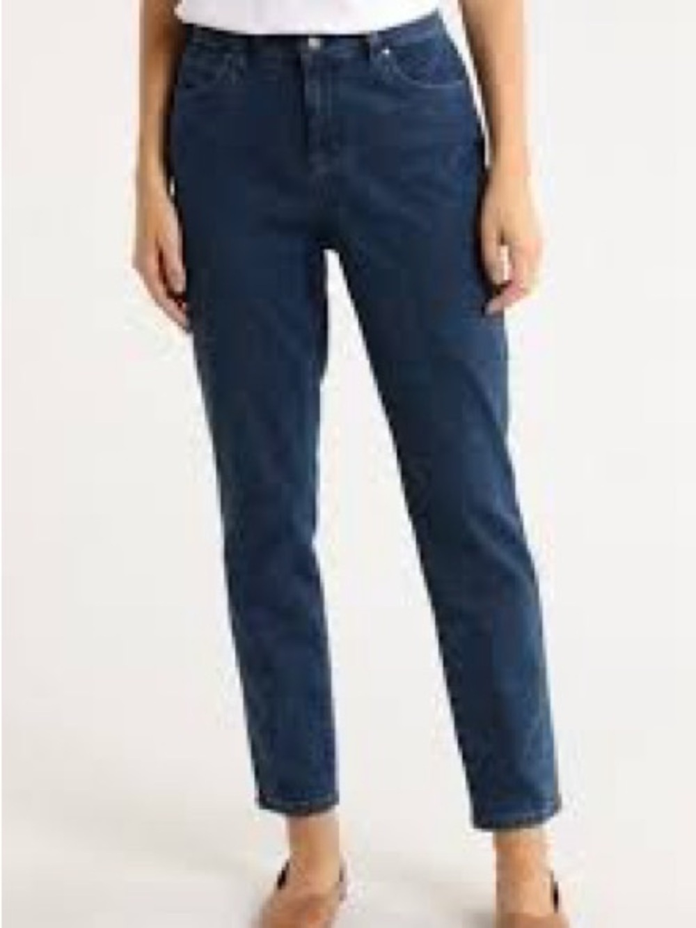Eileen Fisher Dark Blue Cropped Straight Jeans 977
